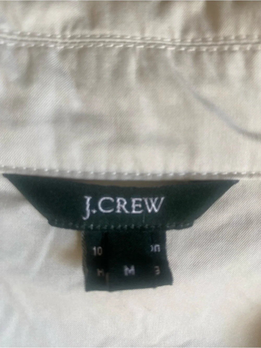 J.Crew Lightweight  Chore Jacket 100% Cotton Standing Collar Natural (ptp 22”) M